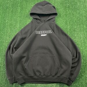 HUF Deadpool Hoodie Men's XL Black Marvel Graphic Pullover Streetwear Skater